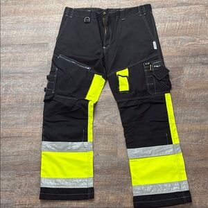 Men's Black and Yellow Work Pants 36x30